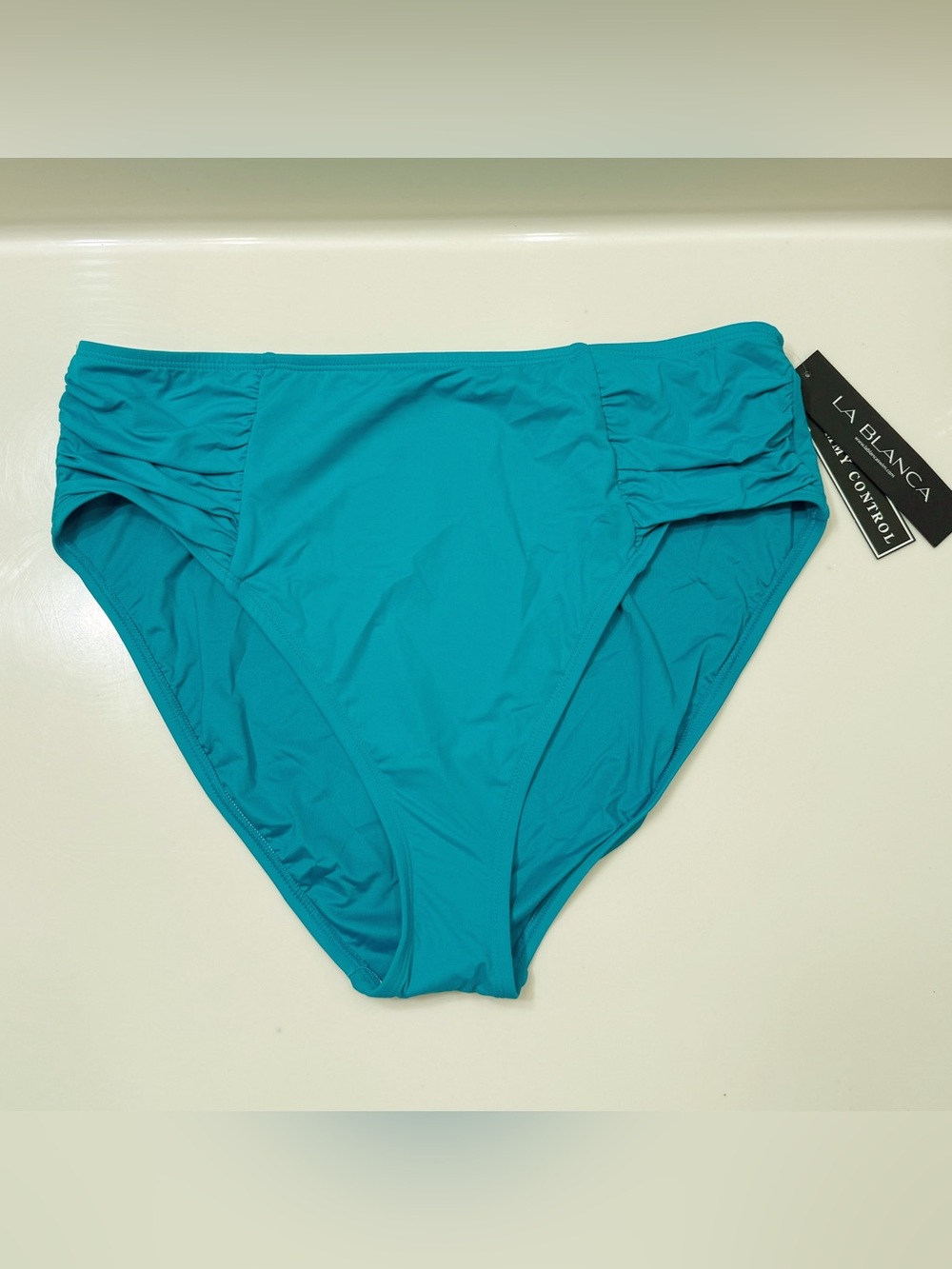 La Blanca Turquoise Tummy Control Swim Bottoms NWT Women’s Size 16